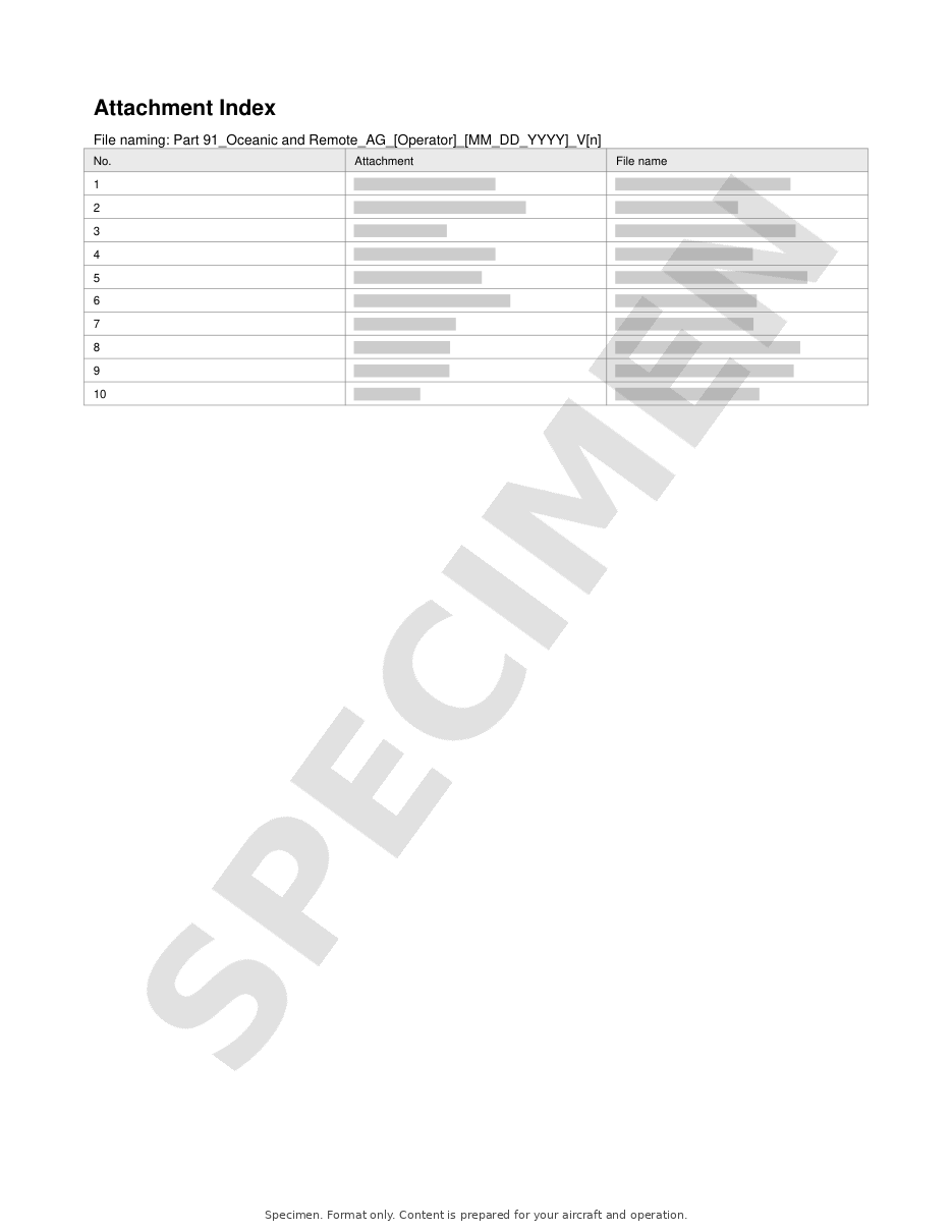 Part 91 LOA Application Package specimen, page 2 of 6