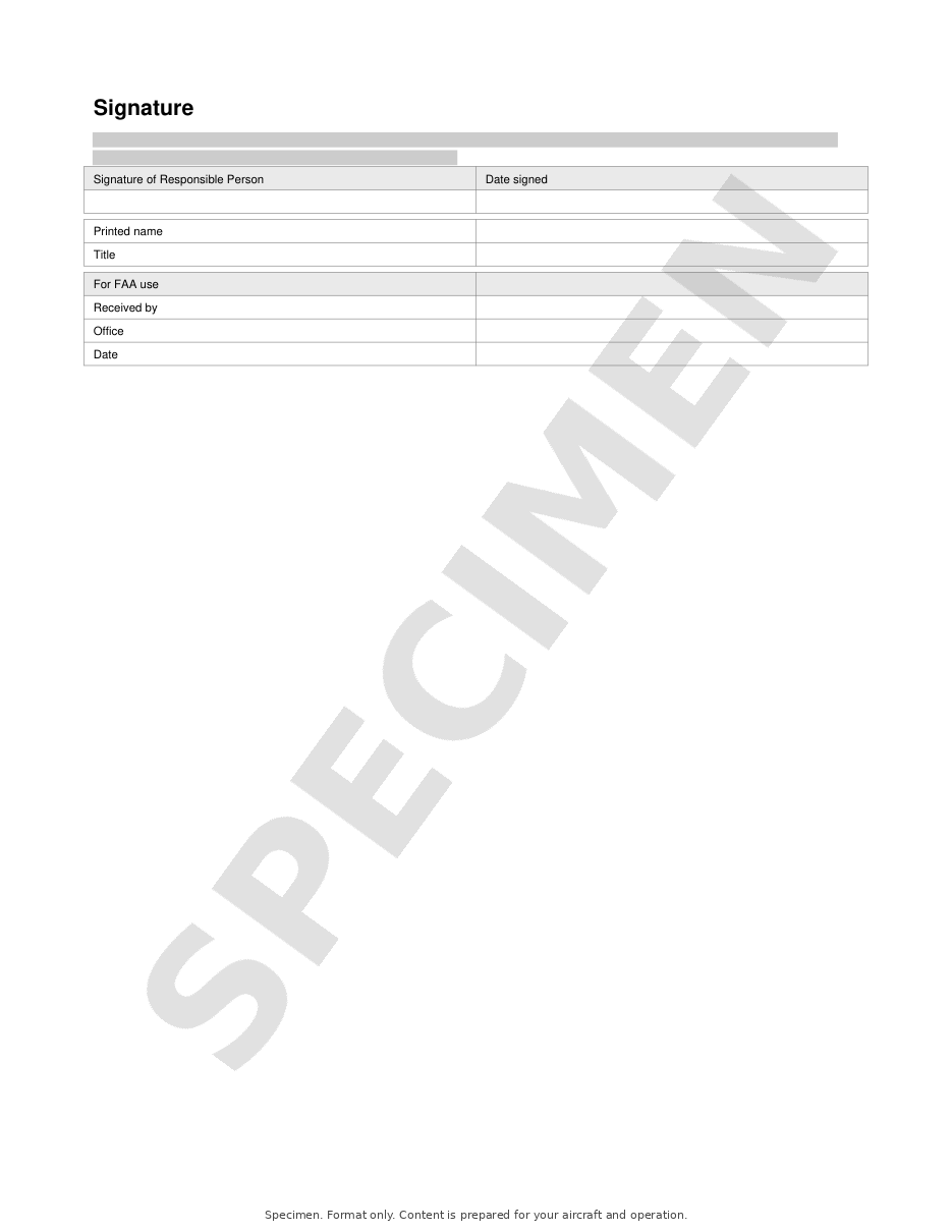 Part 91 LOA Application Package specimen, page 5 of 6