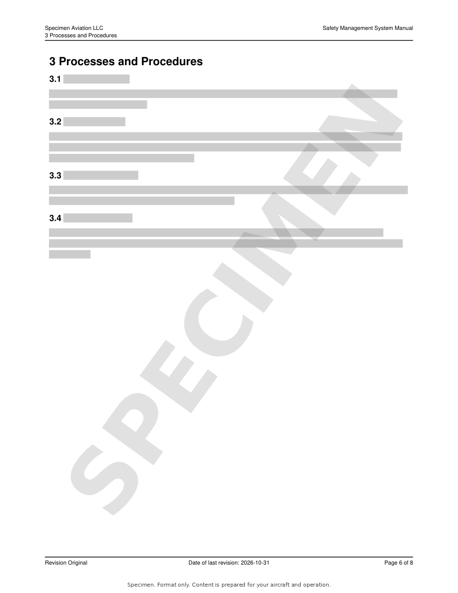 Safety Management System Manual specimen, page 6 of 8