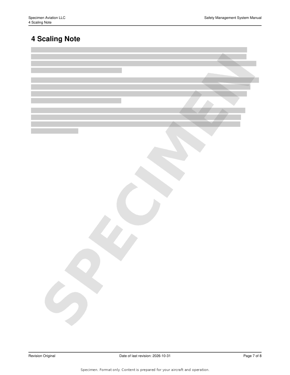 Safety Management System Manual specimen, page 7 of 8